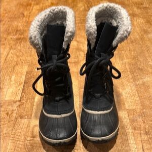 Sorel Black Winter Rain Boots Waterproof Insulated